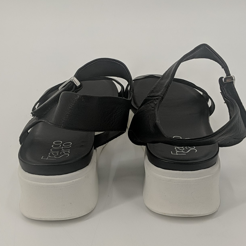 FRANCO SARTO Essie Black Leather Sandals - Picture 5 of 6
